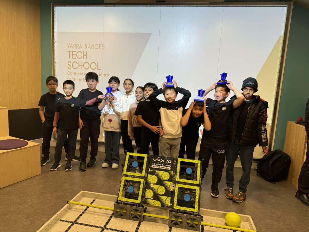 Legacy academy team participating in a robotics tournament